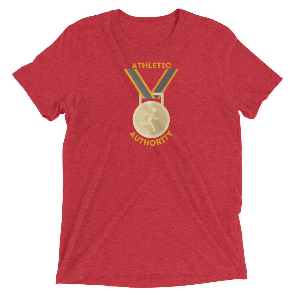 Athletic Authority  "Gold Medal Ribbon" Unisex Tri-Blend Short sleeve t-shirt