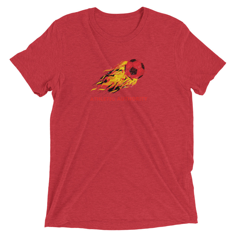 Athletic Authority "  Soccer Flame" Unisex Tri-Blend Short sleeve t-shirt