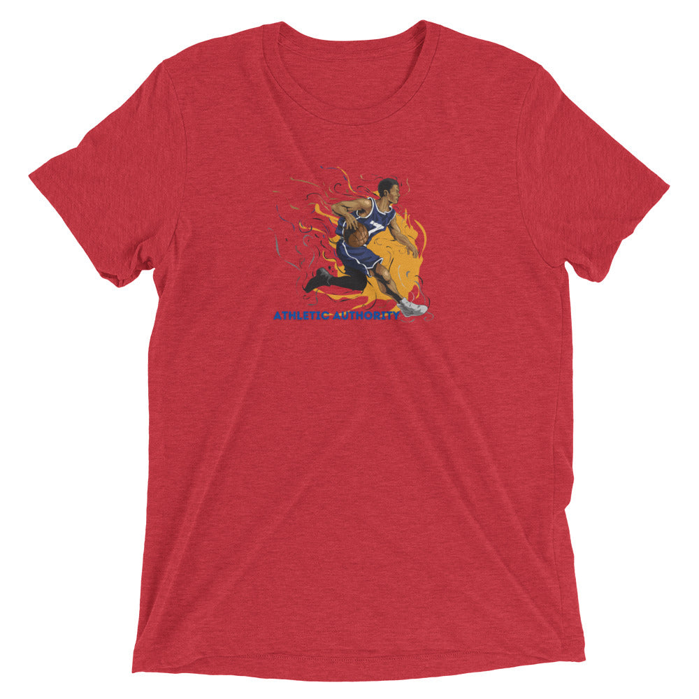 Athletic Authority "Basketball Flame" Unisex Tri-Blend Short sleeve t-shirt