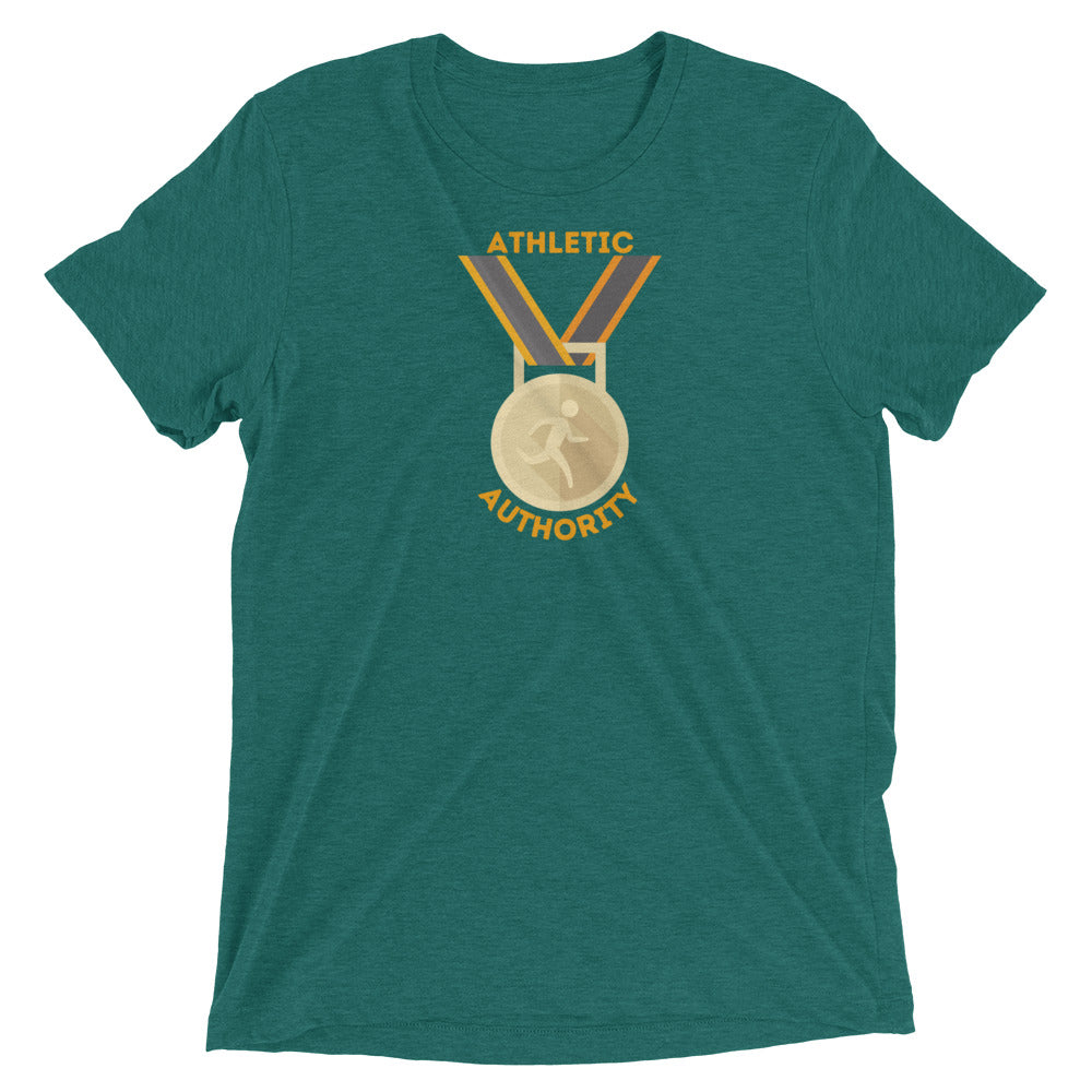 Athletic Authority  "Gold Medal Ribbon" Unisex Tri-Blend Short sleeve t-shirt