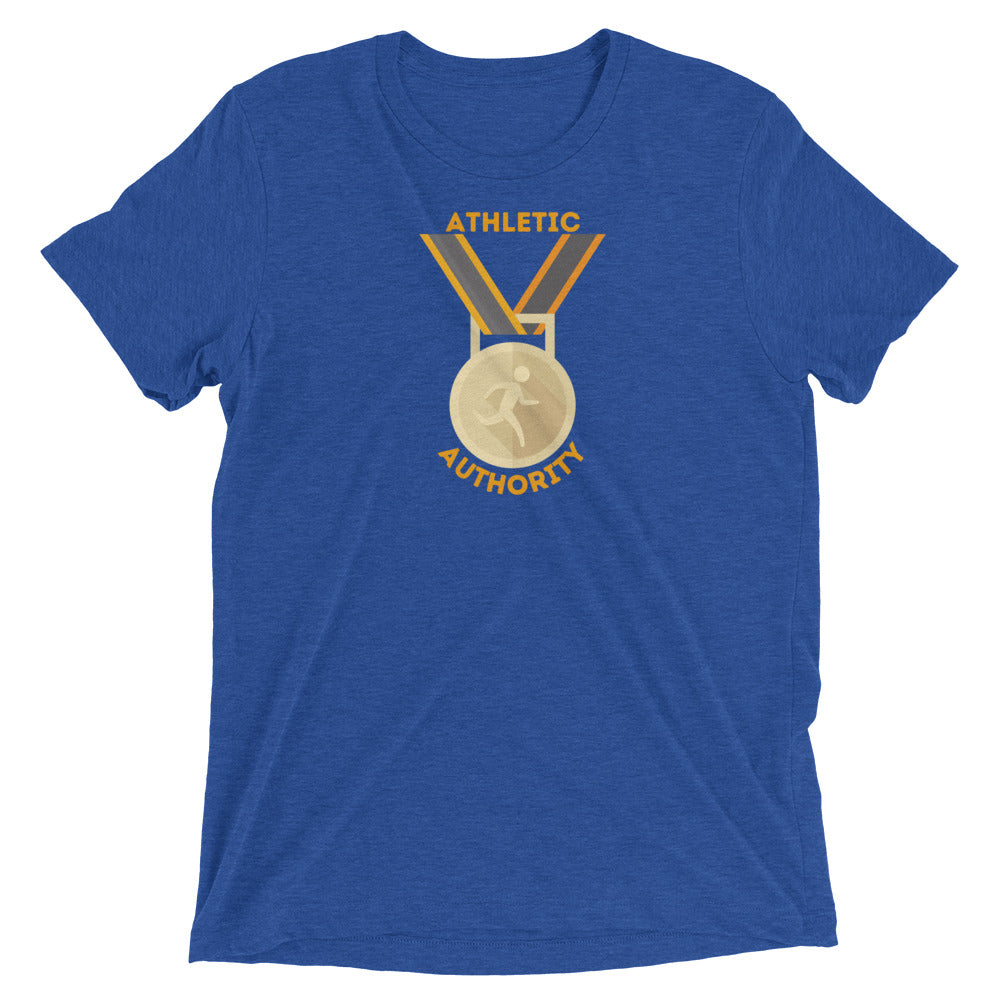 Athletic Authority  "Gold Medal Ribbon" Unisex Tri-Blend Short sleeve t-shirt