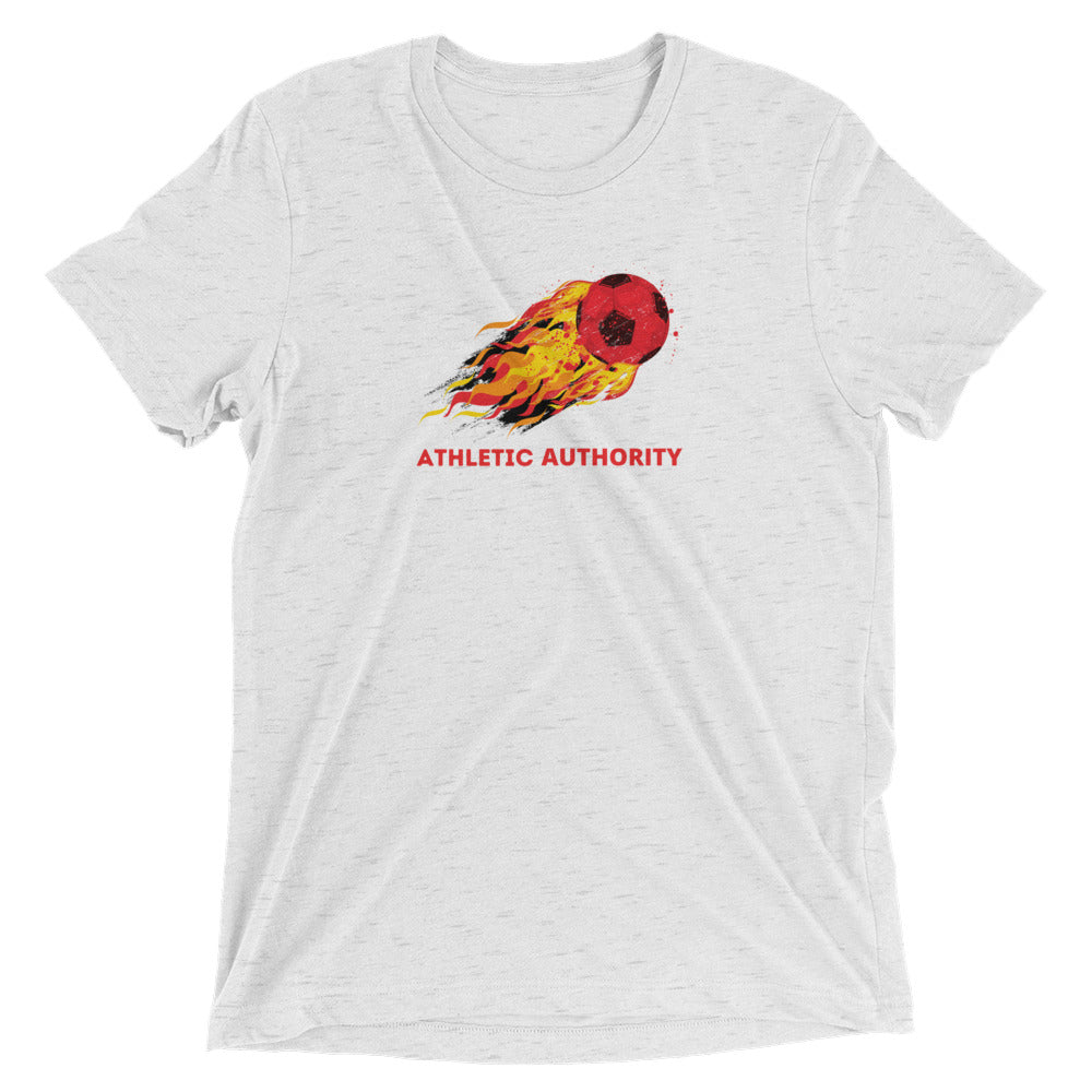 Athletic Authority "  Soccer Flame" Unisex Tri-Blend Short sleeve t-shirt