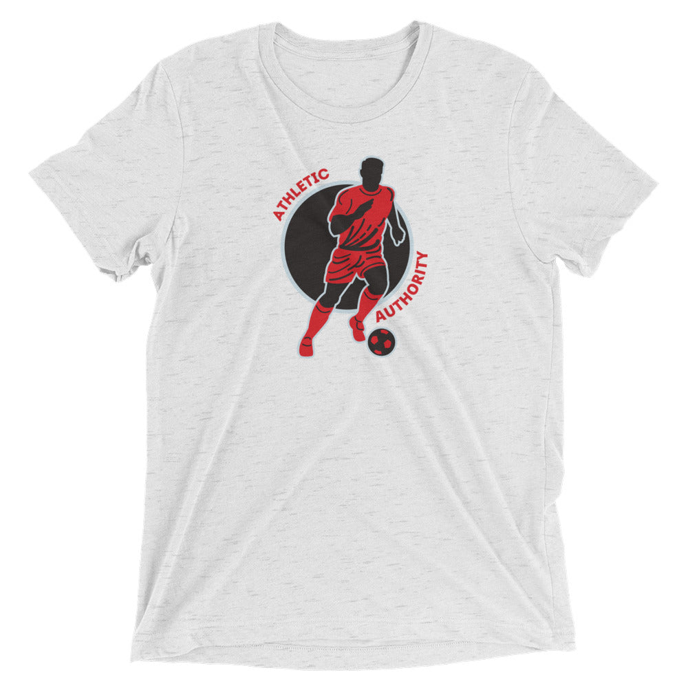 Athletic Authority "  Soccer Red Grey" Unisex Tri-Blend Short sleeve t-shirt