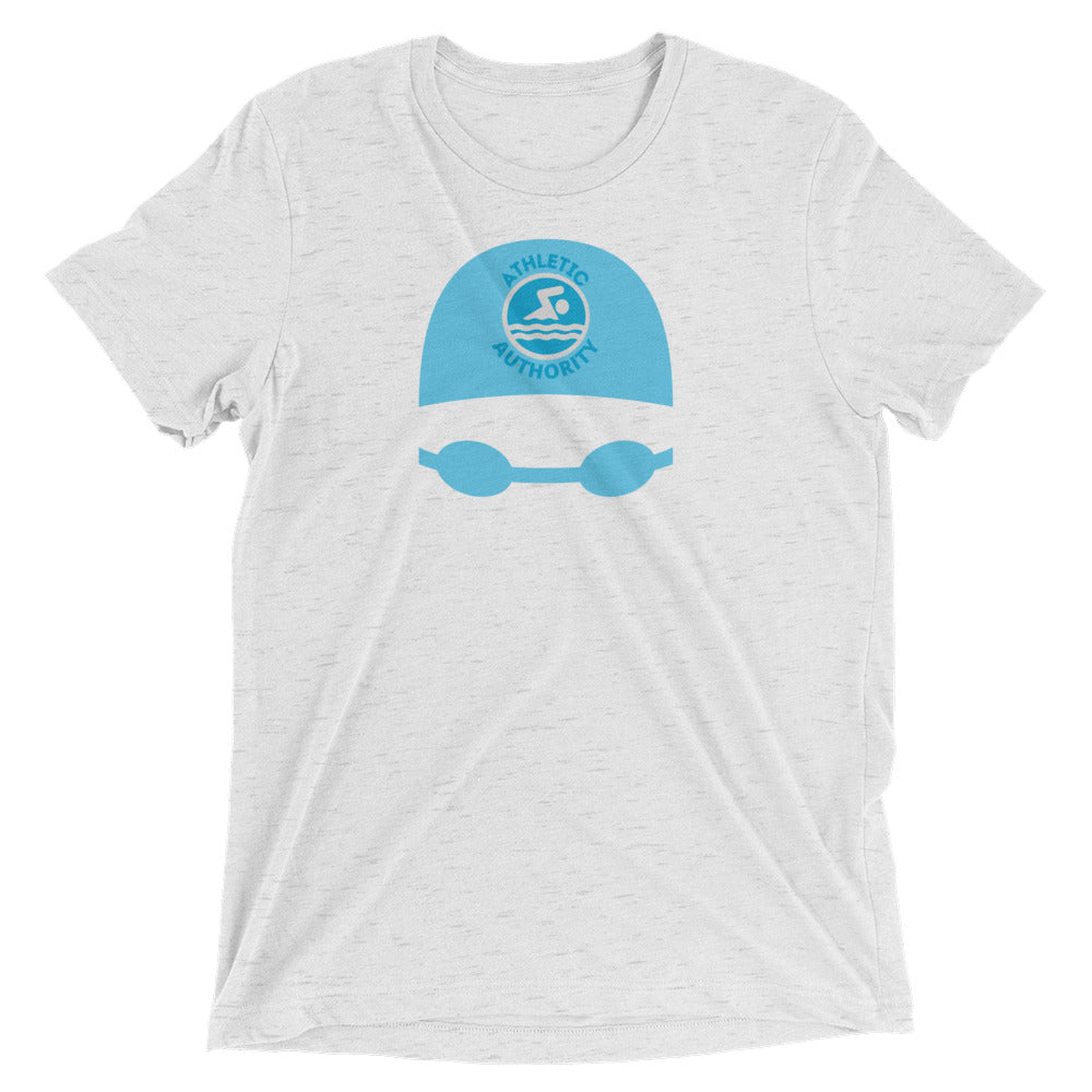 Athletic Authority "Swimming Cap Blue " Unisex Tri-Blend Short sleeve t-shirt