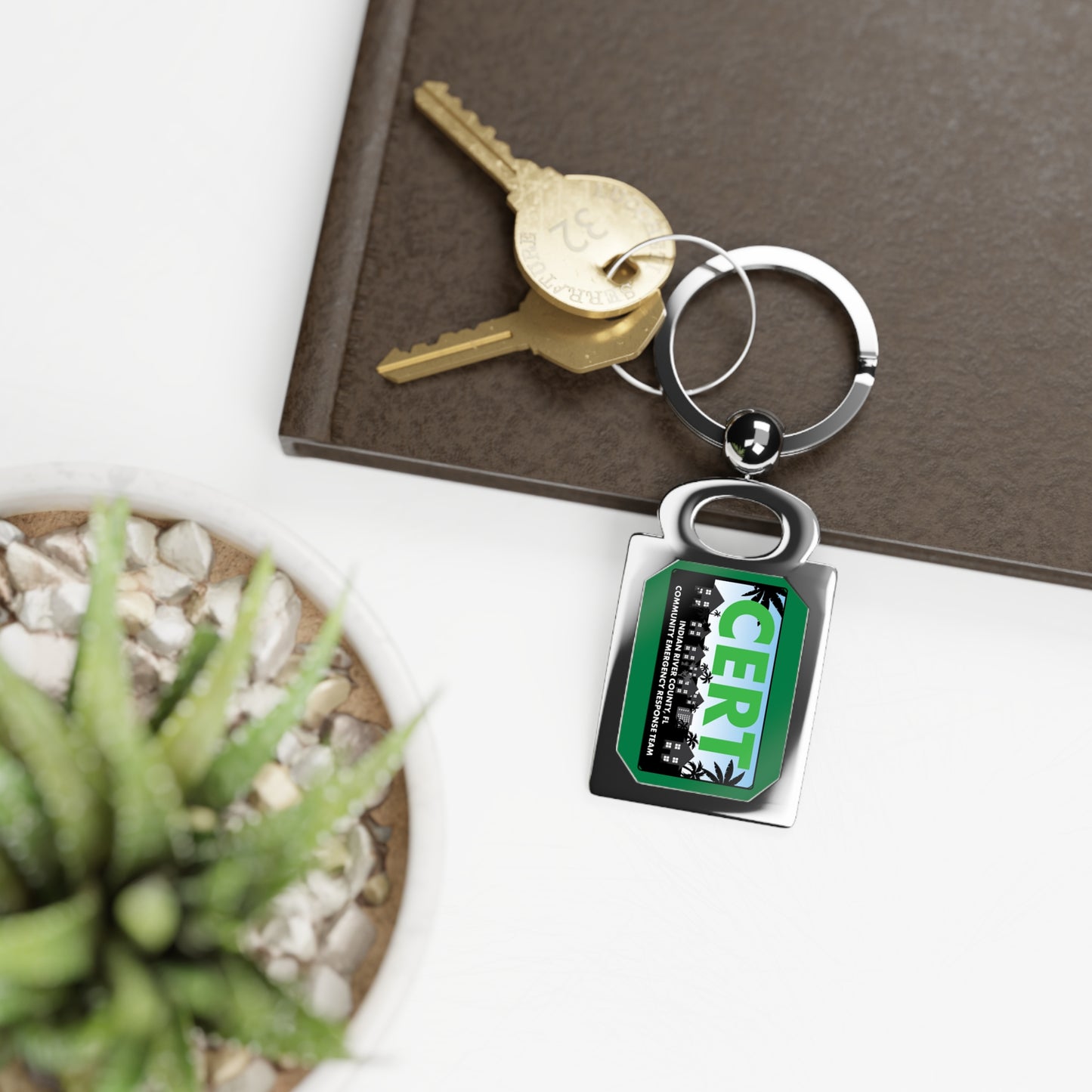 CERT GM Rectangle Photo Keyring