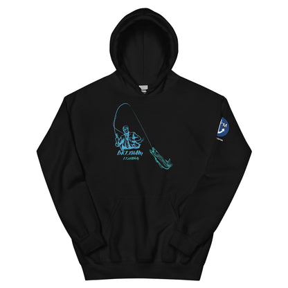 BRIXHAM BM Fishing Unisex Hoodie front black