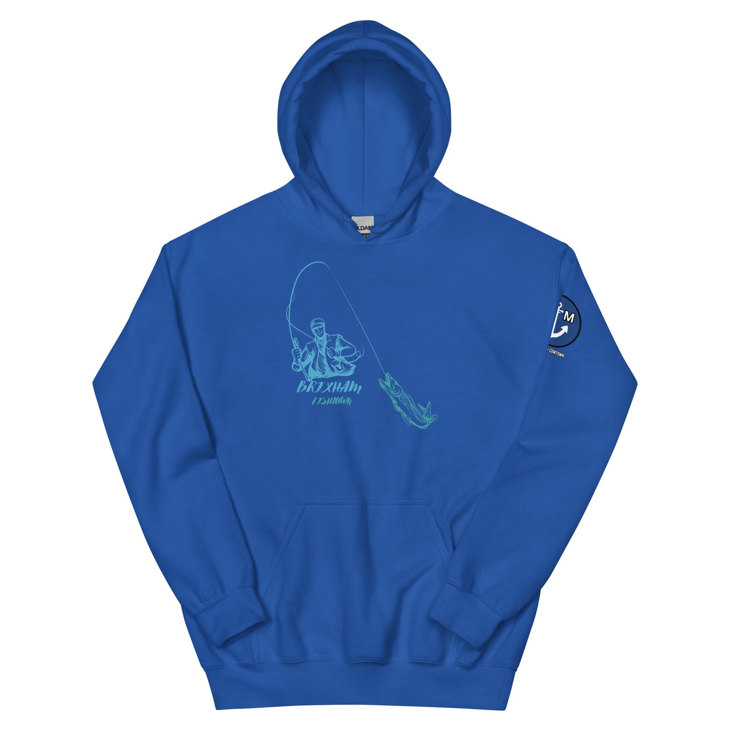 BRIXHAM BM Fishing Unisex Hoodie front royal blue