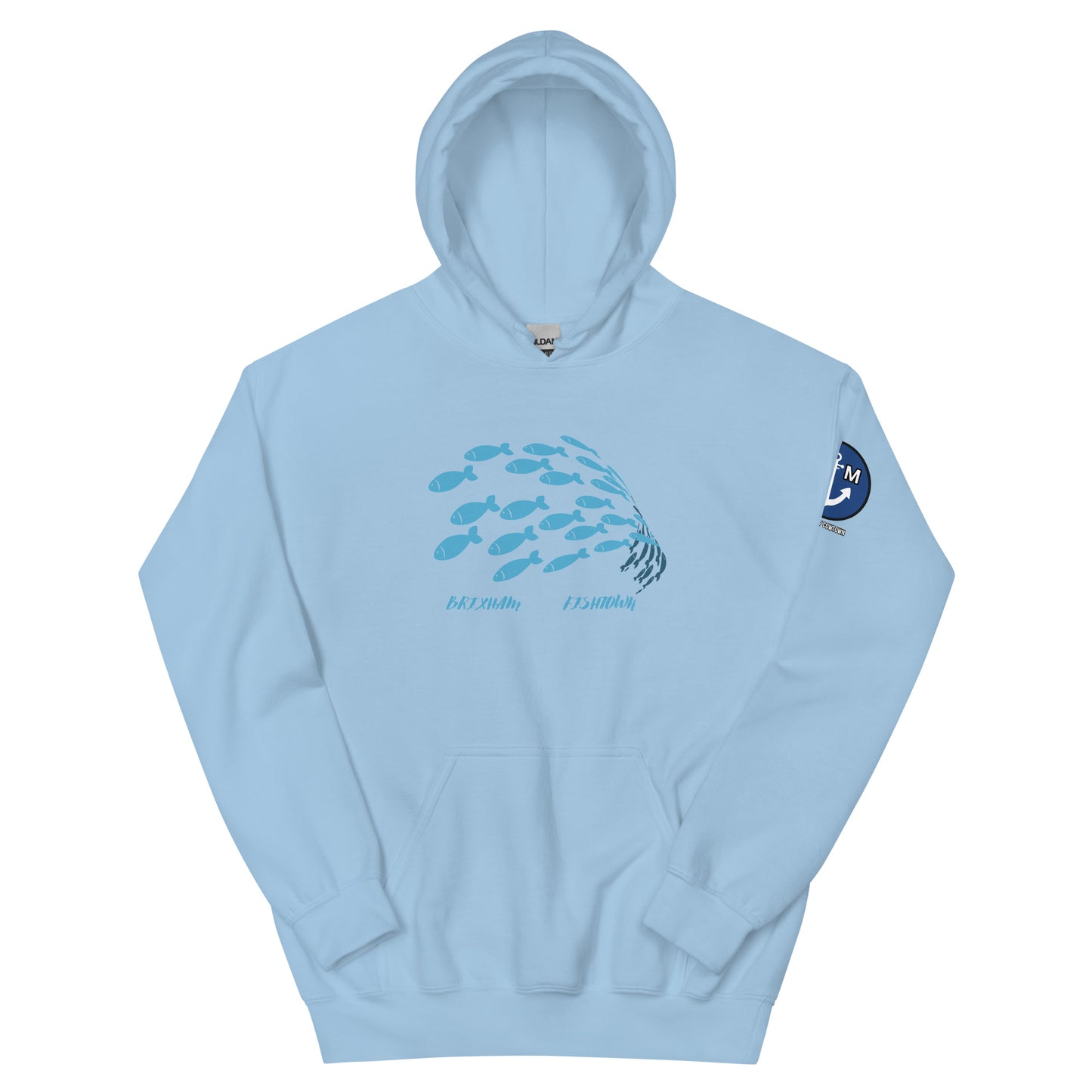 BRIXHAM BM Shoal Unisex Hoodie front light blue