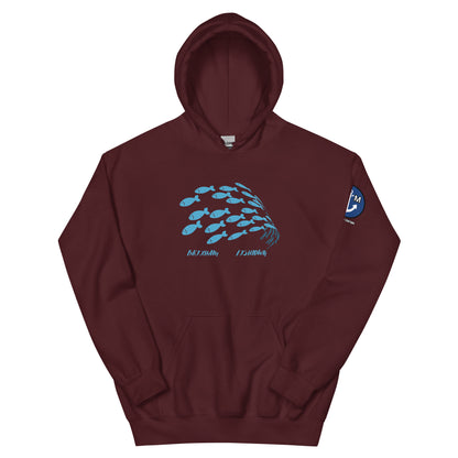 BRIXHAM BM Shoal Unisex Hoodie front maroon