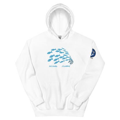 BRIXHAM BM Shoal Unisex Hoodie front white