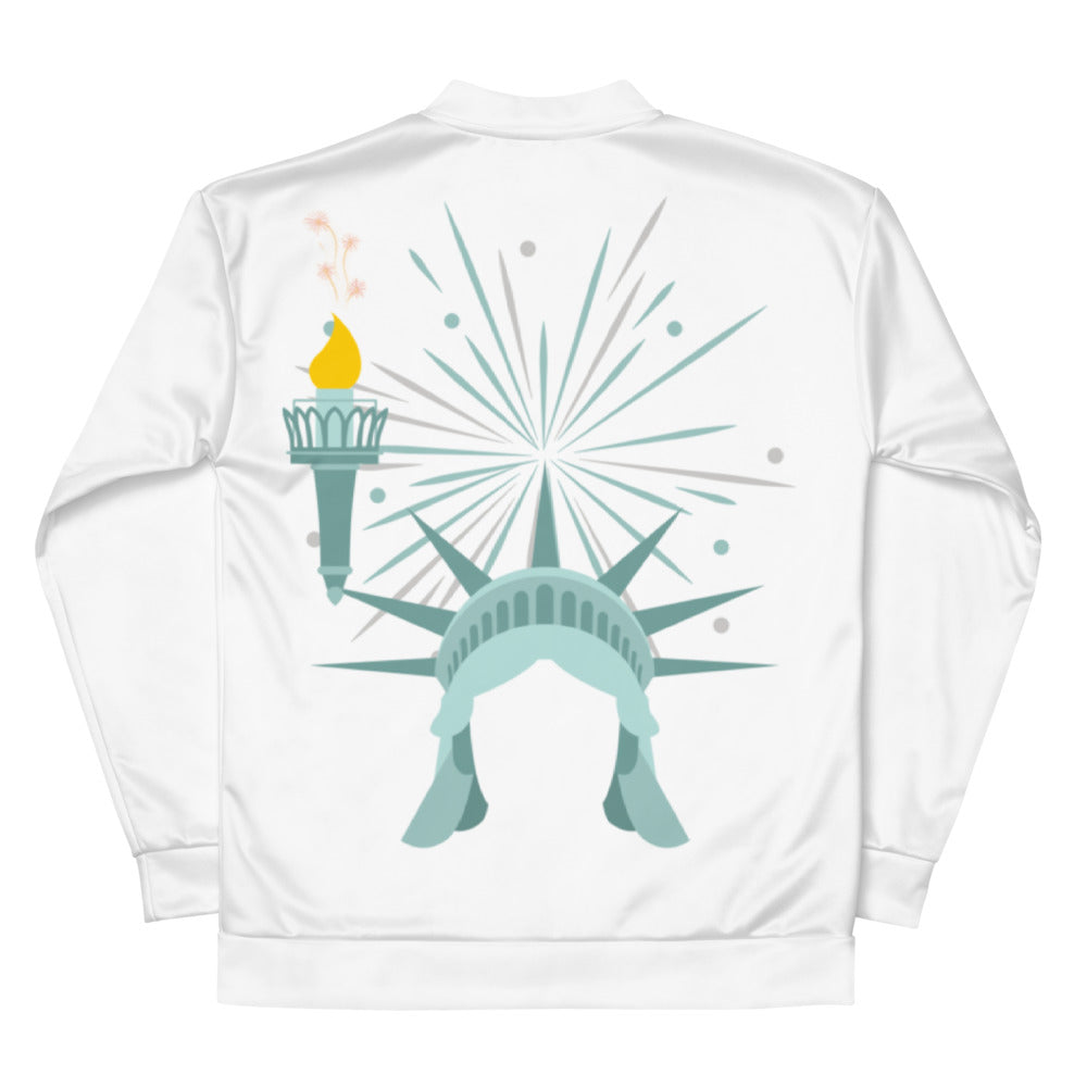 MYNY Hub lady liberty bomber jacket front