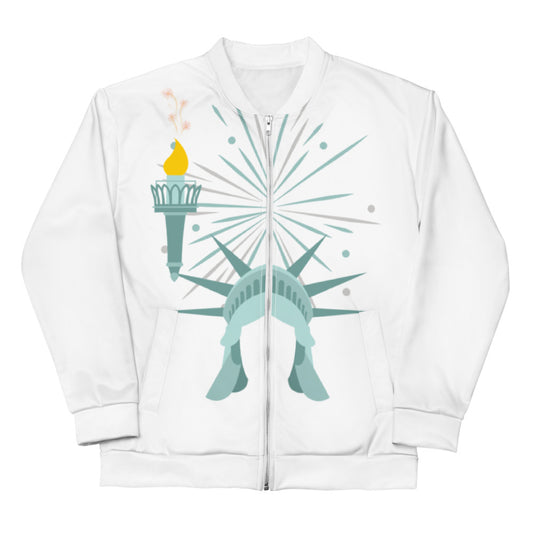 MYNY Hub lady liberty bomber jacket front