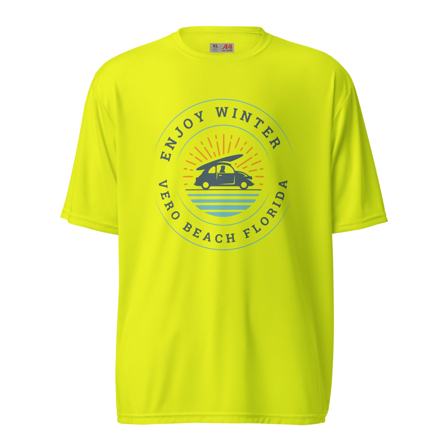 TC Style Enjoy Winter Unisex performance crew neck t-shirt neon green