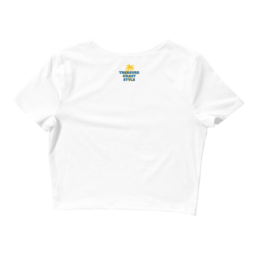 TC Style Retro Vibes Women’s Crop Tee white back with logo