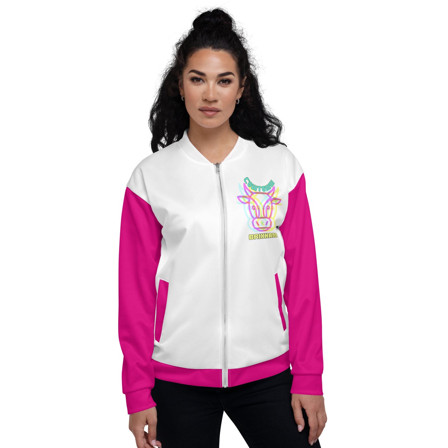 BRIXHAM BM Cowtown pink Unisex Bomber Jacket front