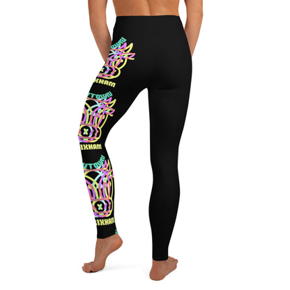 BRIXHAM BM Cowtown Yoga Leggings black with left leg design back