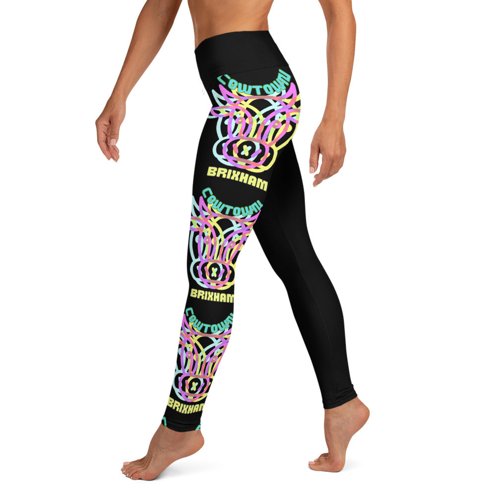 BRIXHAM BM Cowtown Yoga Leggings black with left leg design