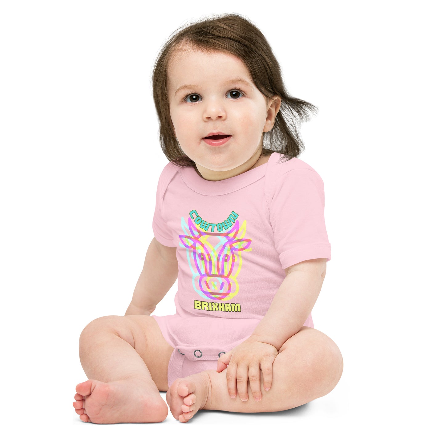 BRIXHAM BM Cowtown Baby short sleeve one piece pink