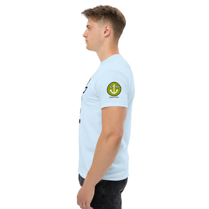 BRIXHAM BM Cowtown Men's classic tee left with logo light blue