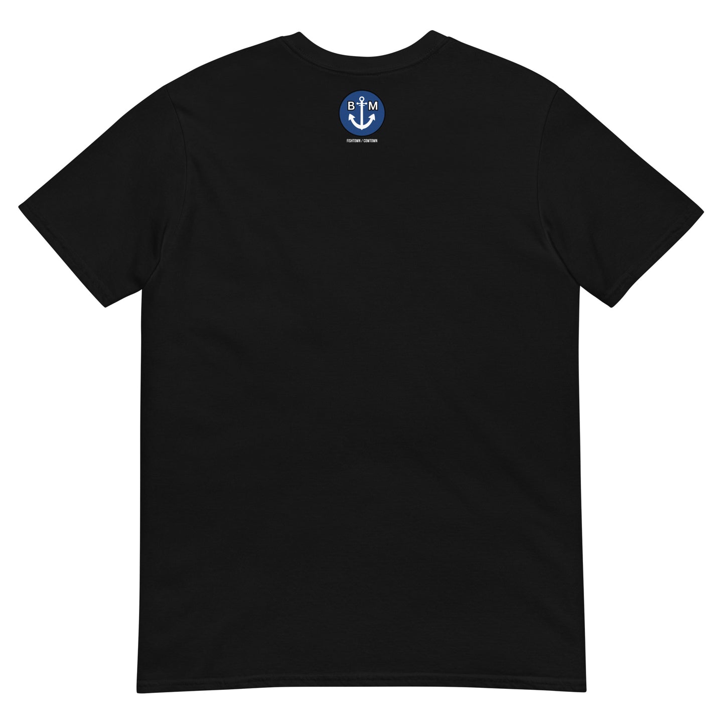BRIXHAM BM Trawler Short-Sleeve Unisex T-Shirt back with BM logo black