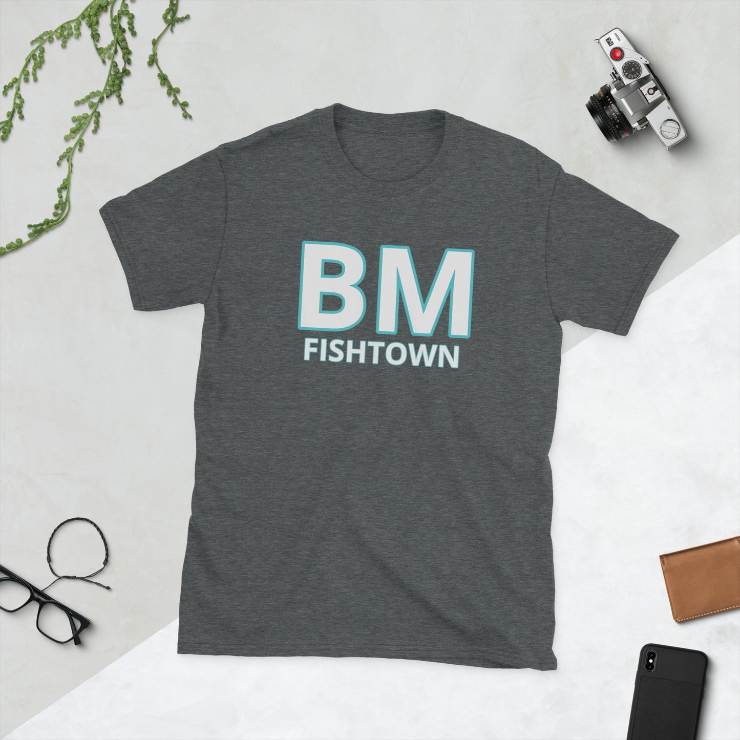 BRIXHAM BM Short-Sleeve Unisex T-Shirt front grey