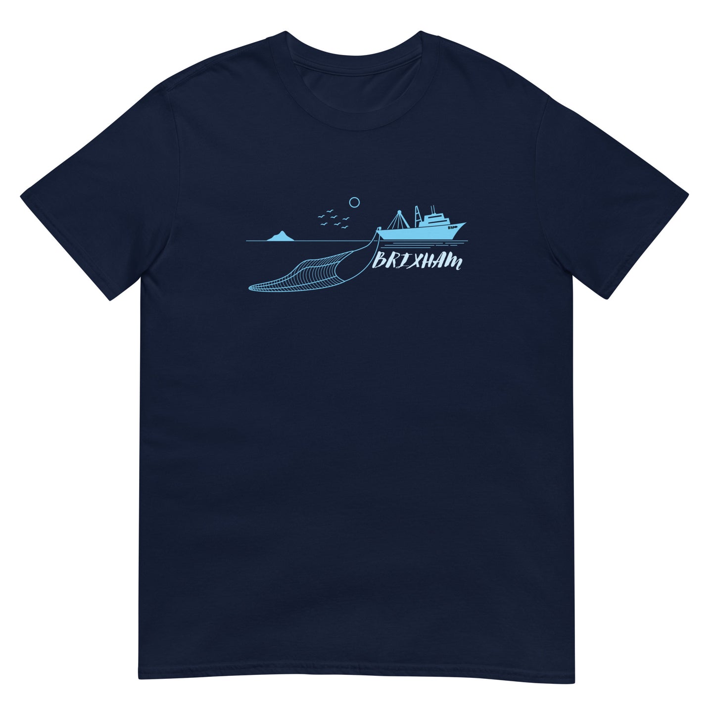 BRIXHAM BM Trawler Short-Sleeve Unisex T-Shirt front   navy