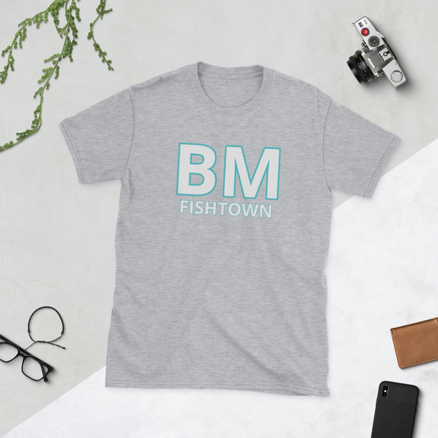 BRIXHAM BM Short-Sleeve Unisex T-Shirt front light grey