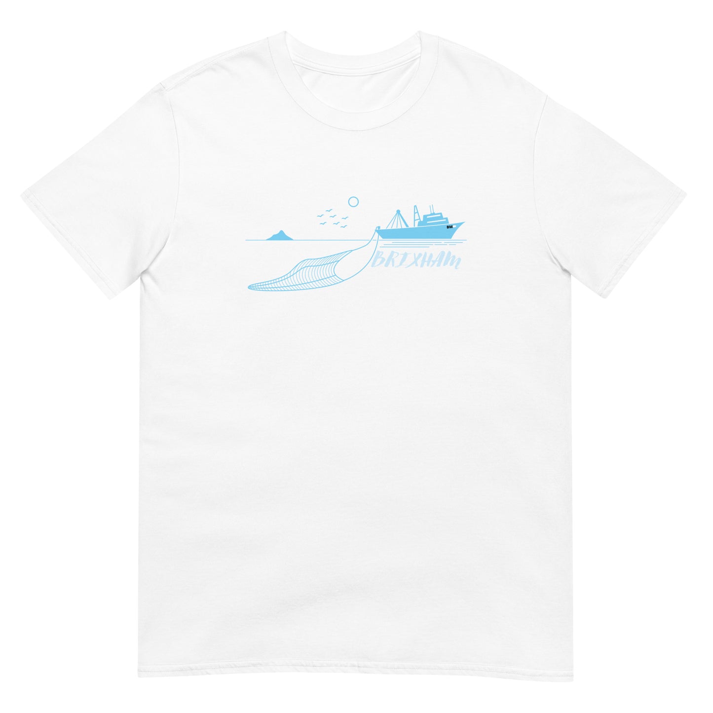 BRIXHAM BM Trawler Short-Sleeve Unisex T-Shirt front white