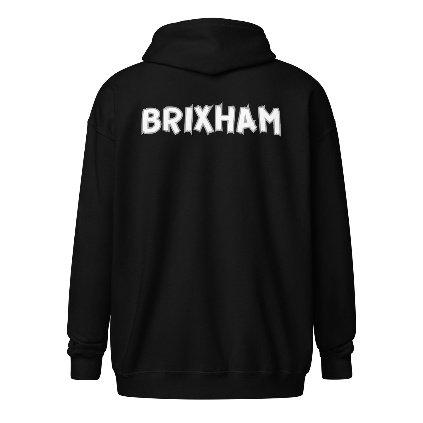 BRIXHAM BM BACK GREY Unisex heavy blend zip hoodie