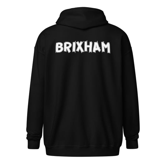 BRIXHAM BM BACK GREY Unisex heavy blend zip hoodie