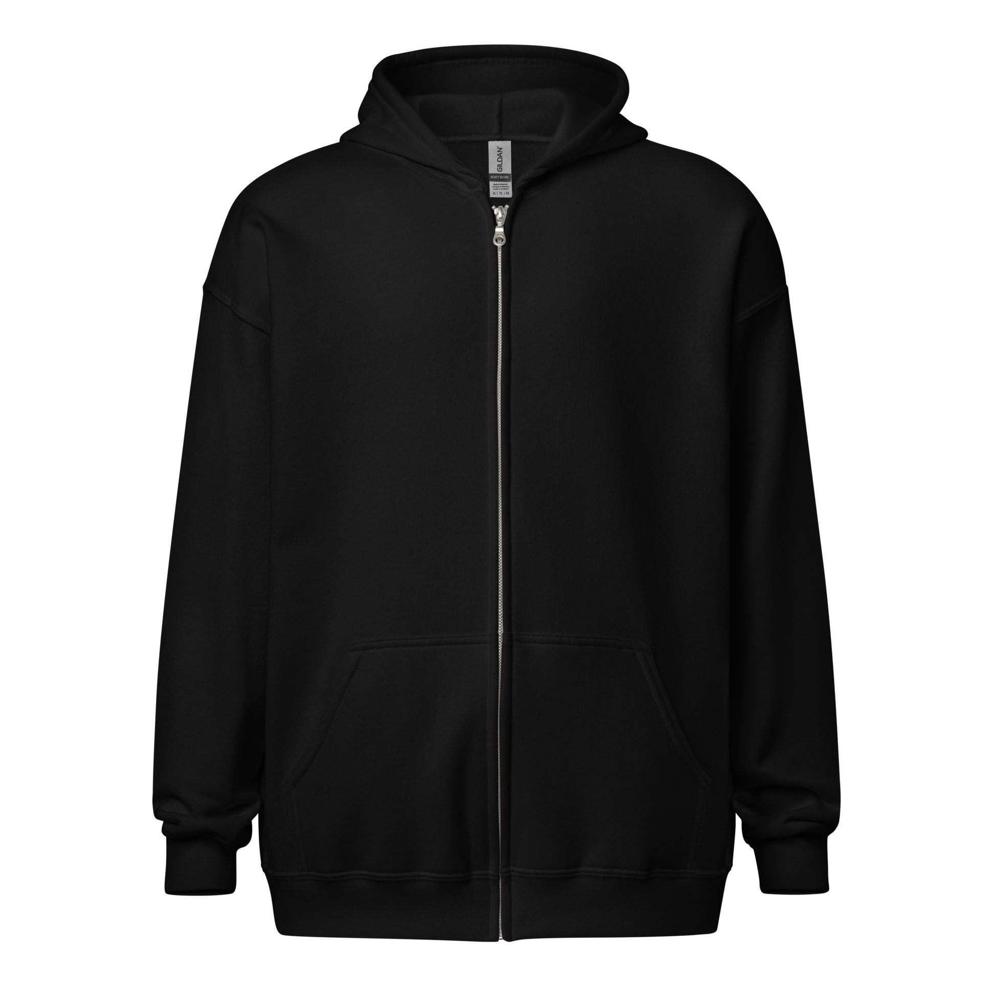    unisex heavy blend zip hoodie black FRONT