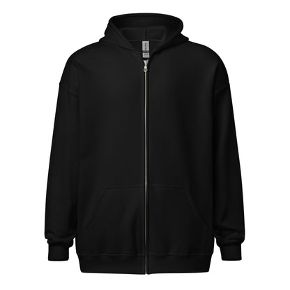    unisex heavy blend zip hoodie black FRONT