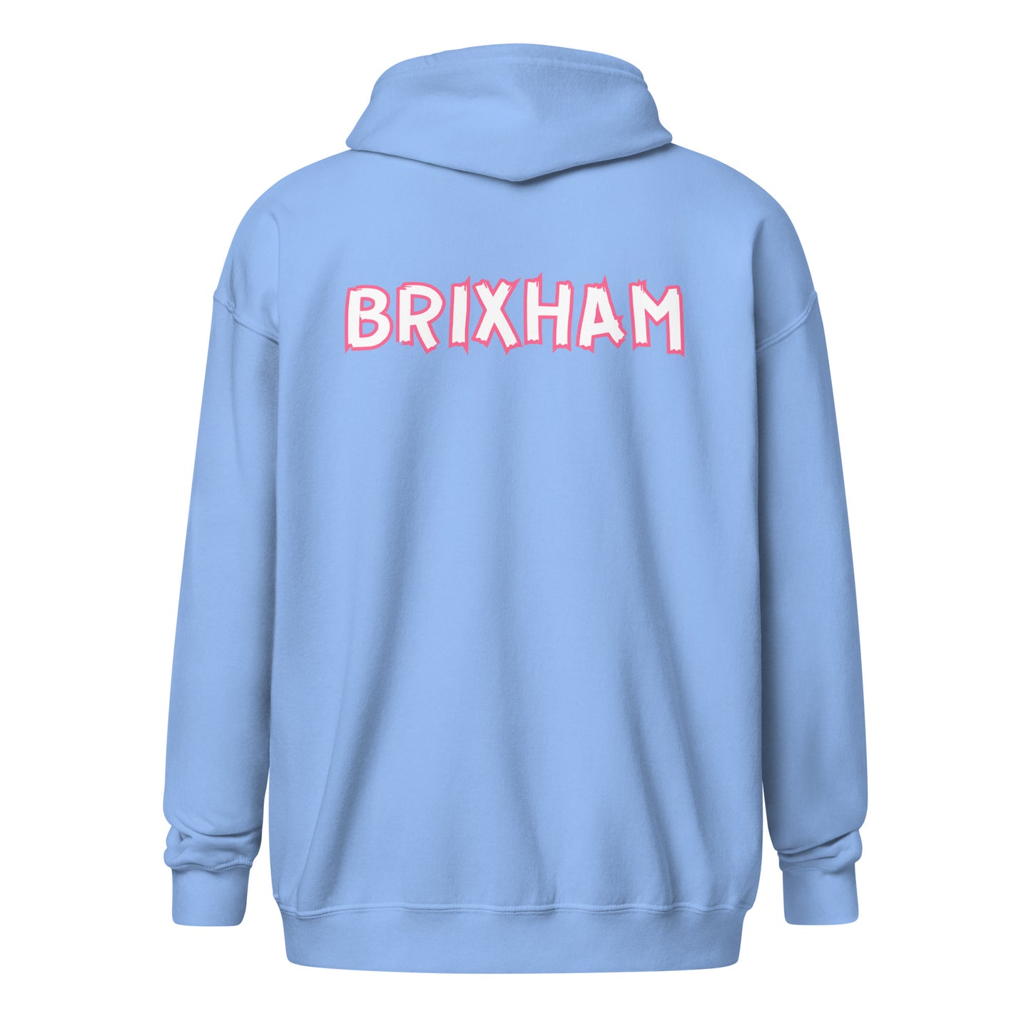    unisex heavy blend zip hoodie sky blue back