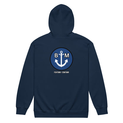 BRIXHAM BM Unisex heavy blend zip hoodie navy back