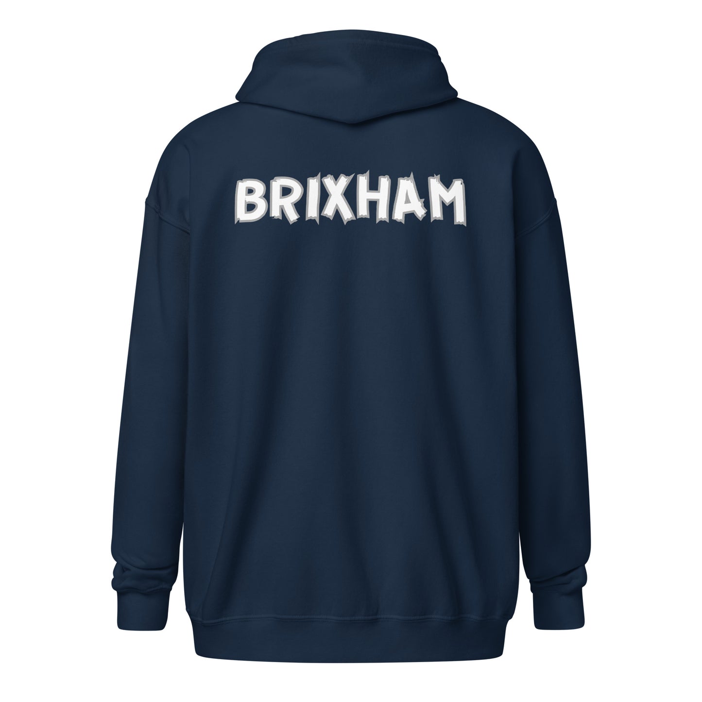 BRIXHAM BM BACK GREY Unisex heavy blend zip hoodie