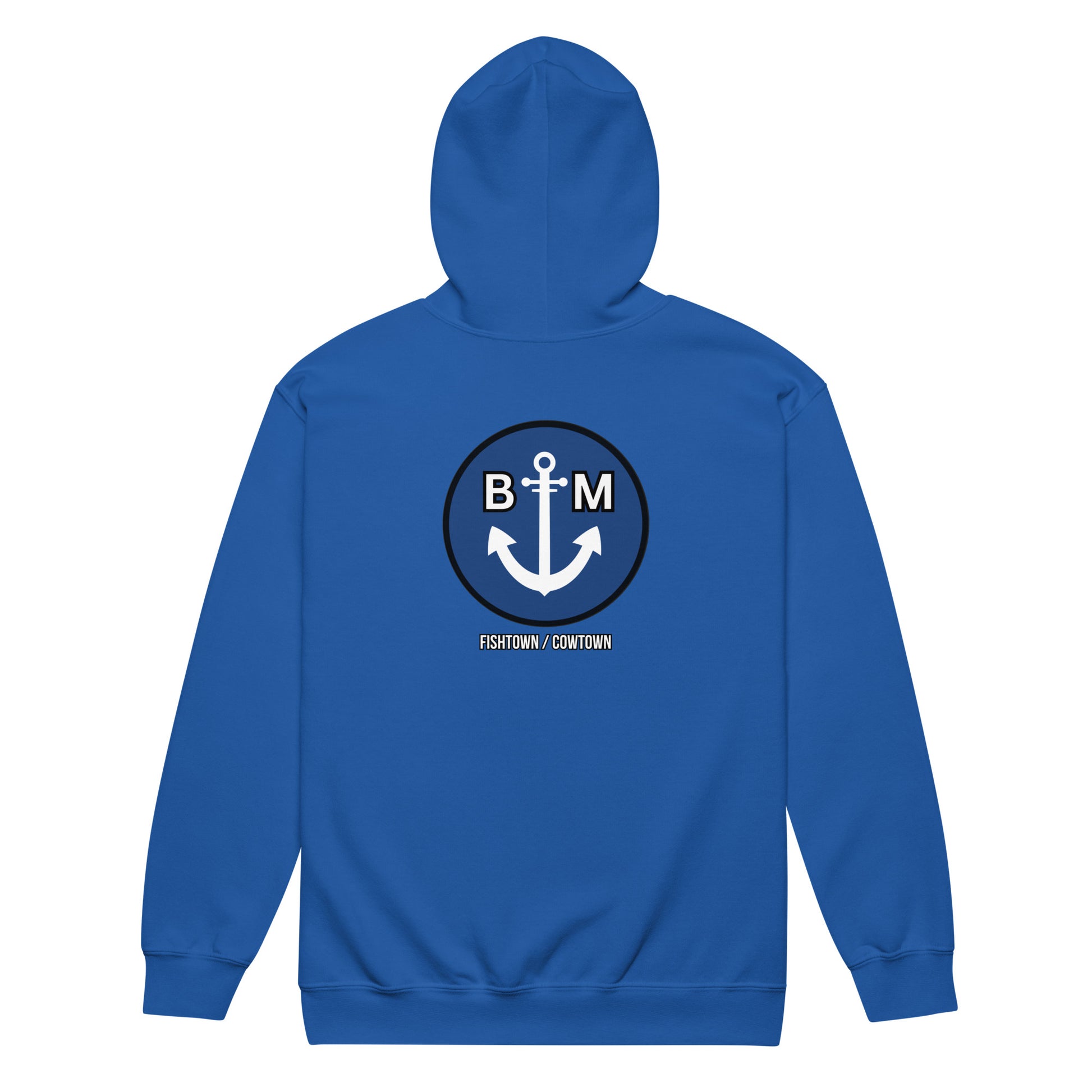 BRIXHAM BM Unisex heavy blend zip hoodie royal back