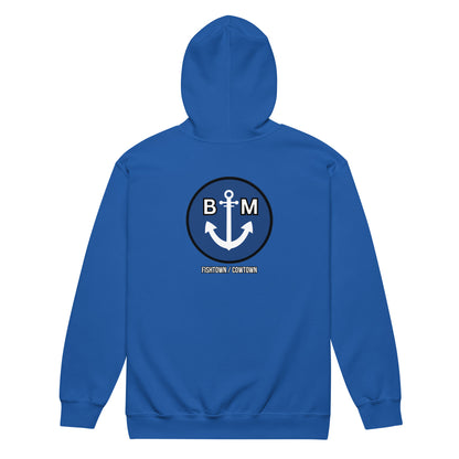 BRIXHAM BM Unisex heavy blend zip hoodie royal back