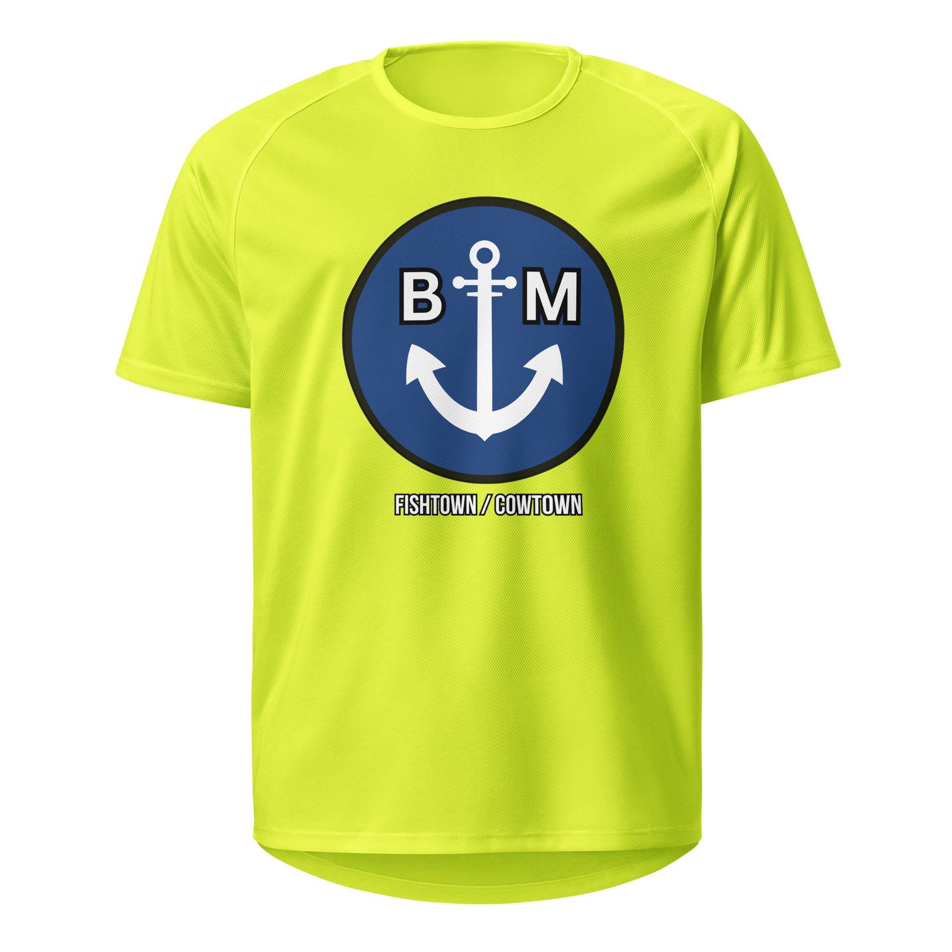 BRIXHAM BM Unisex sports jersey neon yellow front