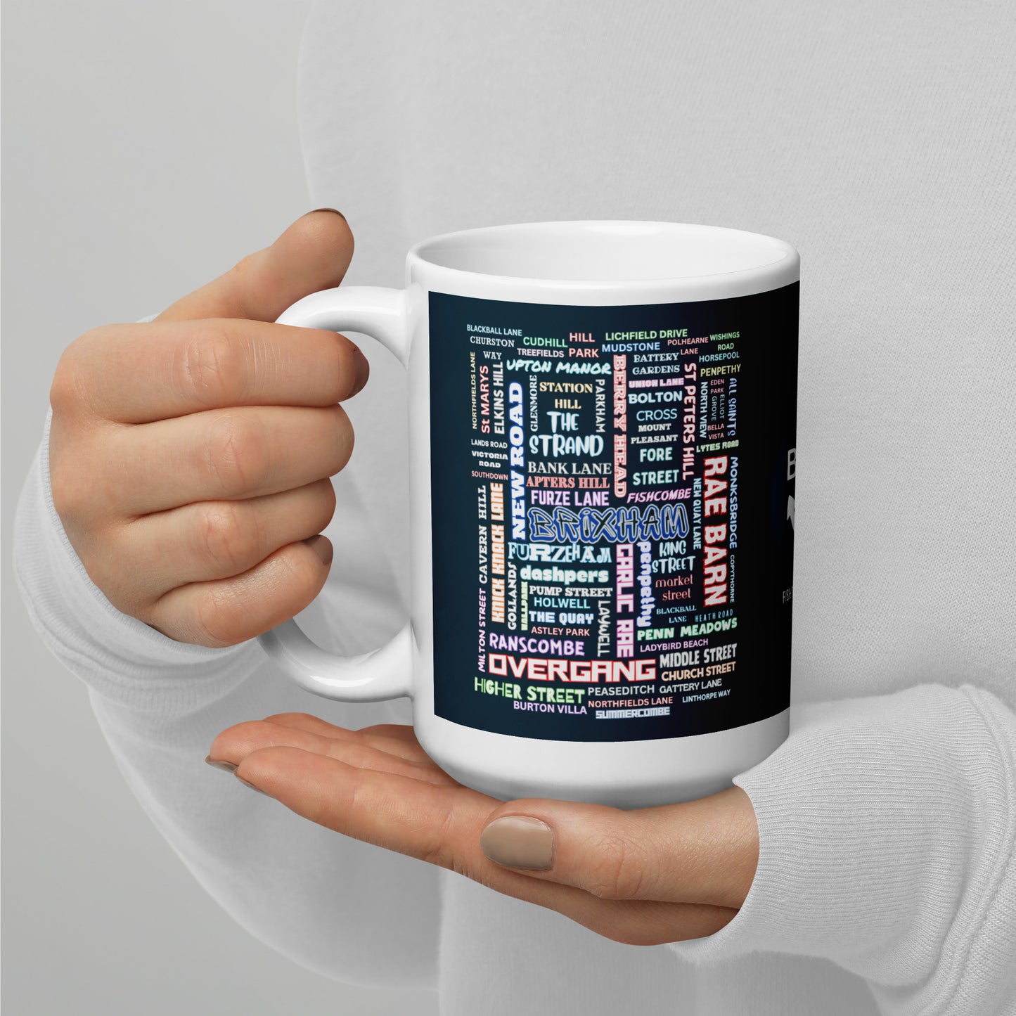 BRIXHAM BM Streets Black glossy mug