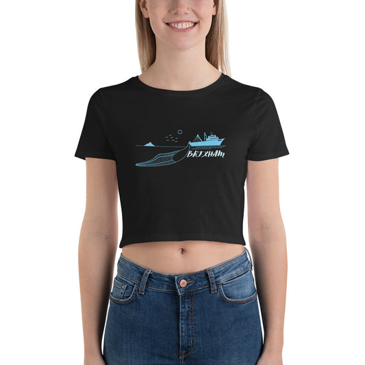 BRIXHAM BM Trawler Women’s Crop Tee front black