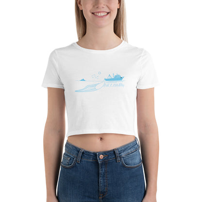 BRIXHAM BM Trawler Women’s Crop Tee front white
