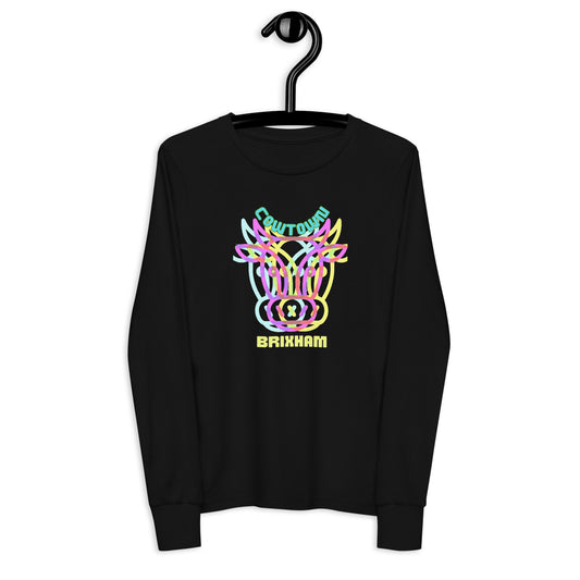 BRIXHAM BM Cowtown Youth long sleeve tee front black