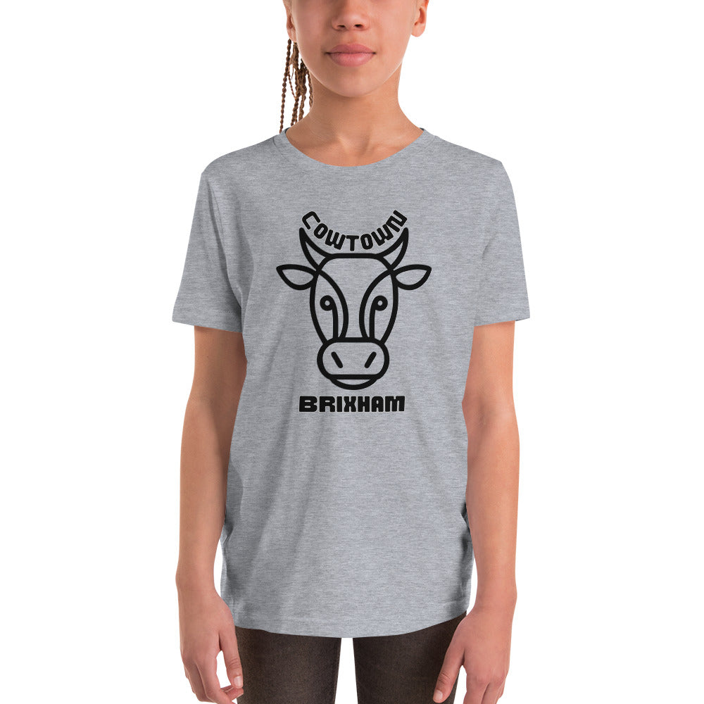 BRIXHAM BM Cowtown Youth Short Sleeve T-Shirt front grey