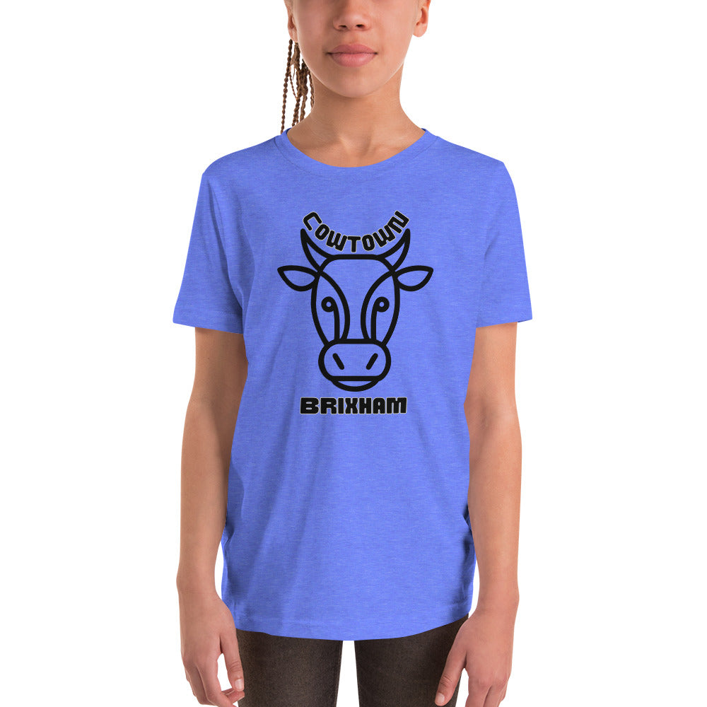 BRIXHAM BM Cowtown Youth Short Sleeve T-Shirt front columbia blue