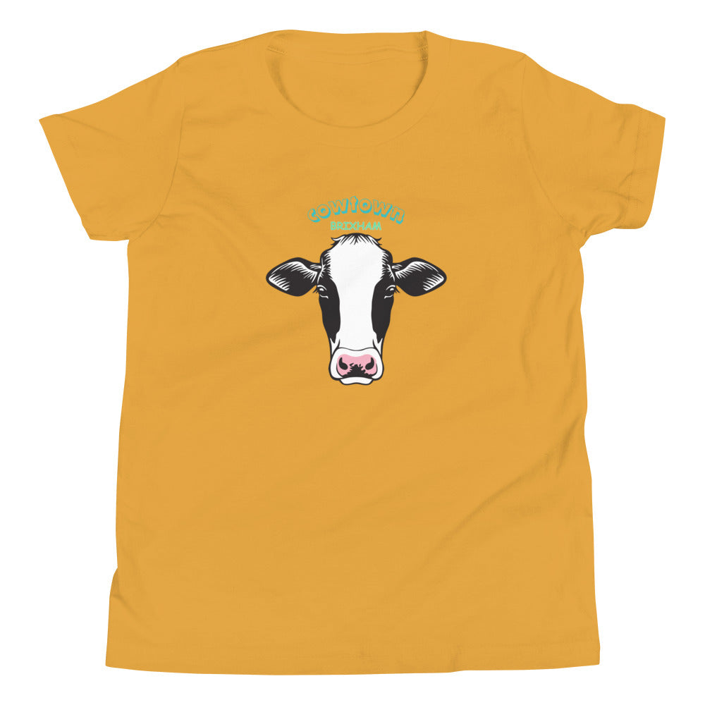 BRIXHAM BM Cowtown Youth Short Sleeve T-Shirt front mustard.