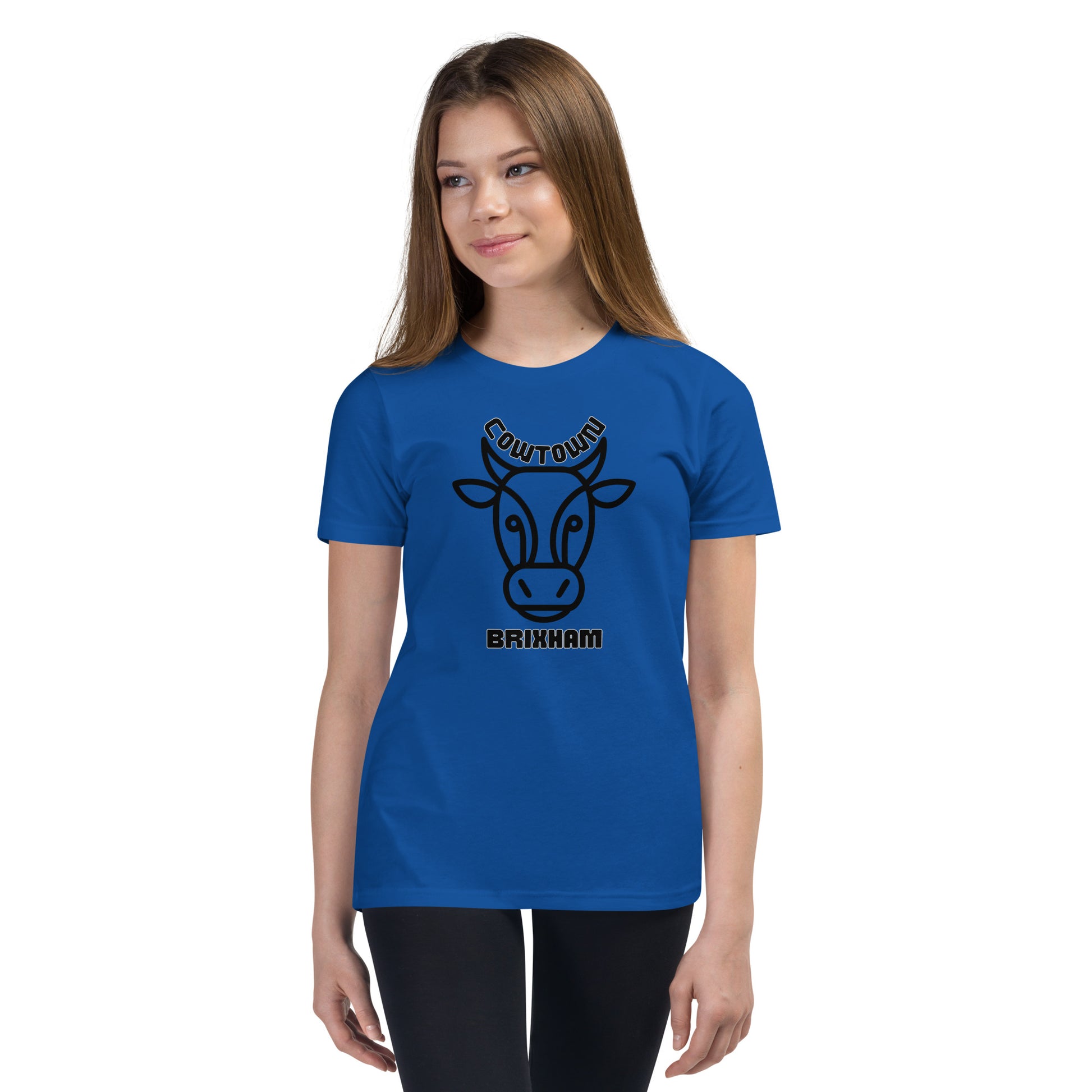 BRIXHAM BM Cowtown Youth Short Sleeve T-Shirt front royal blue