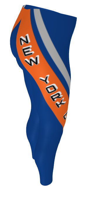 Athletic Authority "Blue Orange Grey Cross stripes NYC" Leggings