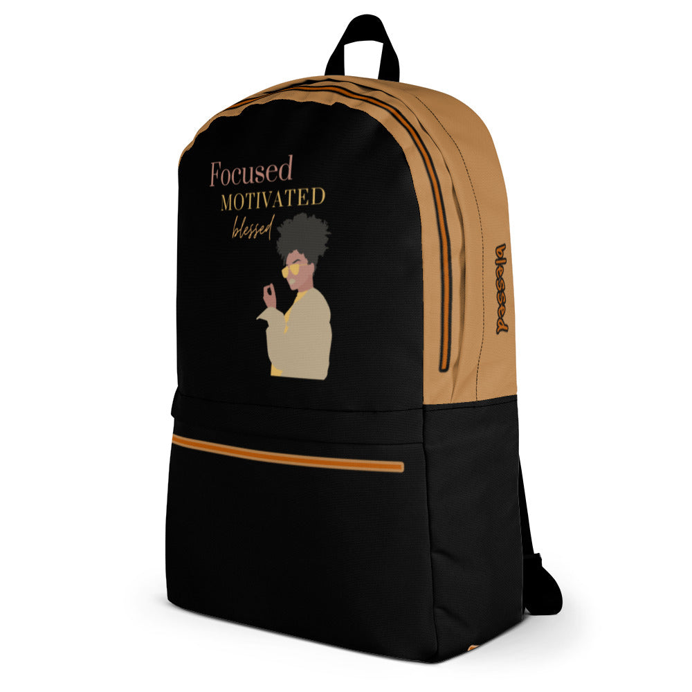 MYNY Hub "Focused Motivated Blessed" Backpack