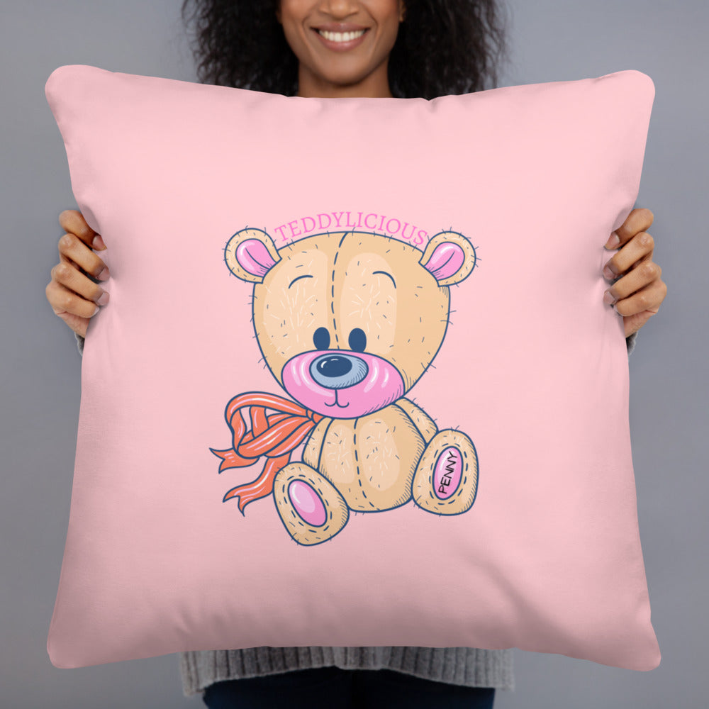 Teddylicious "Penny" Teddy Bear Pillow 22 x 22 front