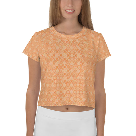 Athletic Authority  "Biscuit" All-Over Print Crop Tee